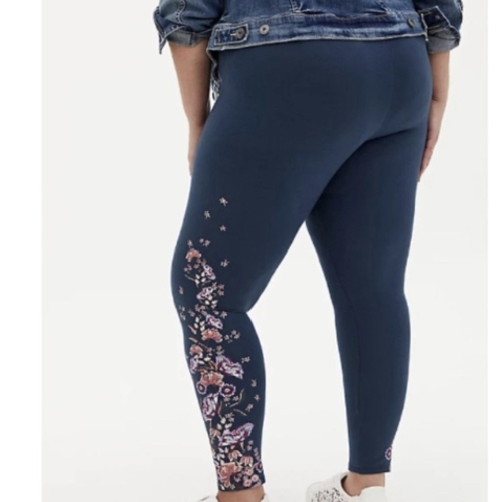 Torrid Premium Leggings Floral Navy Women's 3X High Waisted